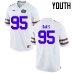 Youth Florida Gators #95 Keivonnis Davis NCAA Nike White Authentic Stitched College Football Jersey KUC4562KK